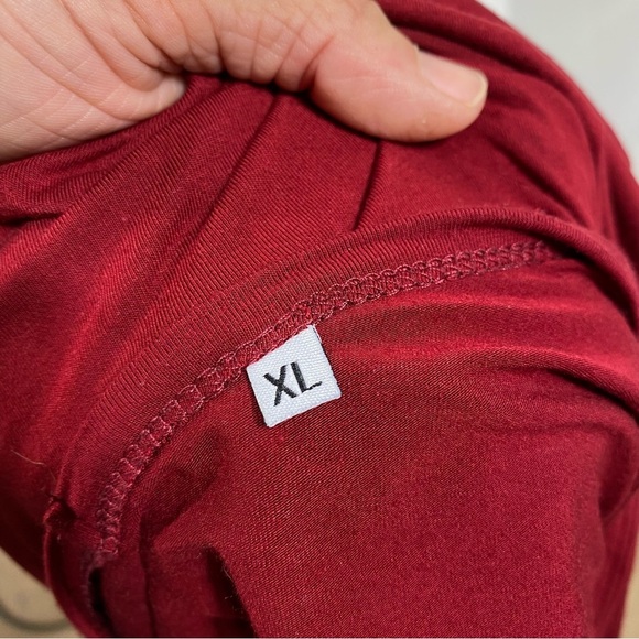 Amazon Find Burgundy Short Bell Sleeve Loose Fit V-Neck Top - Picture 3 of 5